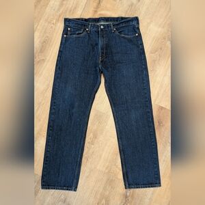 Levi's 505 Classic Straight Fit Dark Blue Jeans 38W 32L